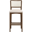 Meridian Furniture Atrium Cream Cane And Vegan Leather Bar Stool (Set of 2)