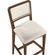 Meridian Furniture Atrium Cream Cane And Vegan Leather Bar Stool (Set of 2)