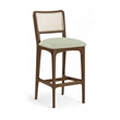 Meridian Furniture Atrium Mint Cane And Vegan Leather Bar Stool (Set of 2)