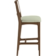 Meridian Furniture Atrium Mint Cane And Vegan Leather Bar Stool (Set of 2)