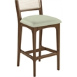 Meridian Furniture Atrium Mint Cane And Vegan Leather Bar Stool (Set of 2)