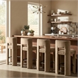 Meridian Furniture Zuno Beige Velvet Performance Fabric Bar Stool (Set of 2)