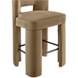 Meridian Furniture Zuno Beige Velvet Performance Fabric Bar Stool (Set of 2)