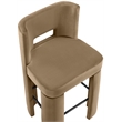 Meridian Furniture Zuno Beige Velvet Performance Fabric Bar Stool (Set of 2)