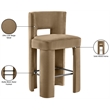 Meridian Furniture Zuno Beige Velvet Performance Fabric Bar Stool (Set of 2)