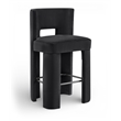 Meridian Furniture Zuno Black Velvet Performance Fabric Bar Stool (Set of 2)