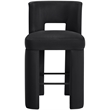 Meridian Furniture Zuno Black Velvet Performance Fabric Bar Stool (Set of 2)