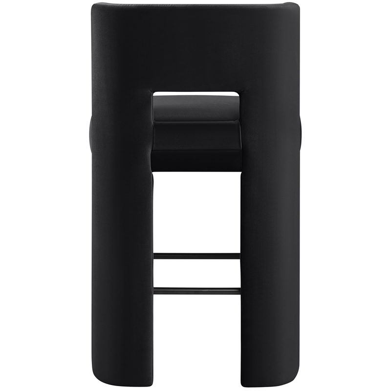 Meridian Furniture Zuno Black Velvet Performance Fabric Bar Stool (Set of 2)