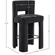 Meridian Furniture Zuno Black Velvet Performance Fabric Bar Stool (Set of 2)