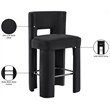 Meridian Furniture Zuno Black Velvet Performance Fabric Bar Stool (Set of 2)