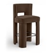 Meridian Furniture Zuno Brown Velvet Performance Fabric Bar Stool (Set of 2)