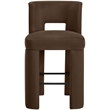 Meridian Furniture Zuno Brown Velvet Performance Fabric Bar Stool (Set of 2)