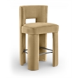 Meridian Furniture Zuno Camel Velvet Performance Fabric Bar Stool (Set of 2)
