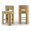 Meridian Furniture Zuno Camel Velvet Performance Fabric Bar Stool (Set of 2)