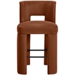 Meridian Furniture Zuno Cognac Velvet Performance Fabric Bar Stool (Set of 2)