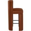 Meridian Furniture Zuno Cognac Velvet Performance Fabric Bar Stool (Set of 2)