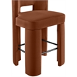Meridian Furniture Zuno Cognac Velvet Performance Fabric Bar Stool (Set of 2)