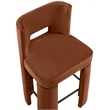 Meridian Furniture Zuno Cognac Velvet Performance Fabric Bar Stool (Set of 2)