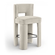 Meridian Furniture Zuno Cream Velvet Performance Fabric Bar Stool (Set of 2)