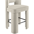Meridian Furniture Zuno Cream Velvet Performance Fabric Bar Stool (Set of 2)