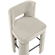 Meridian Furniture Zuno Cream Velvet Performance Fabric Bar Stool (Set of 2)