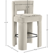 Meridian Furniture Zuno Cream Velvet Performance Fabric Bar Stool (Set of 2)