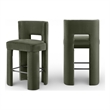 Meridian Furniture Zuno Green Velvet Performance Fabric Bar Stool (Set of 2)