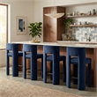 Meridian Furniture Zuno Navy Velvet Performance Fabric Bar Stool (Set of 2)