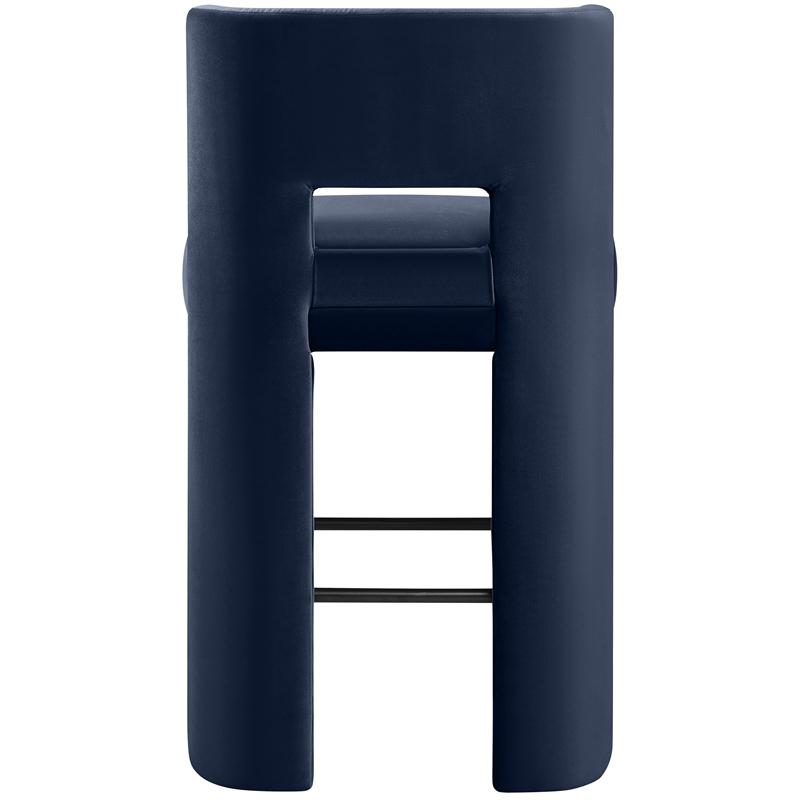 Meridian Furniture Zuno Navy Velvet Performance Fabric Bar Stool (Set of 2)