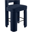 Meridian Furniture Zuno Navy Velvet Performance Fabric Bar Stool (Set of 2)