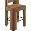 Meridian Furniture Zuno Saddle Velvet Performance Fabric Bar Stool (Set of 2)
