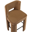 Meridian Furniture Zuno Saddle Velvet Performance Fabric Bar Stool (Set of 2)