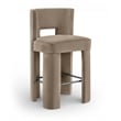 Meridian Furniture Zuno Taupe Velvet Performance Fabric Bar Stool (Set of 2)