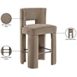 Meridian Furniture Zuno Taupe Velvet Performance Fabric Bar Stool (Set of 2)