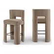 Meridian Furniture Zuno Taupe Velvet Performance Fabric Bar Stool (Set of 2)