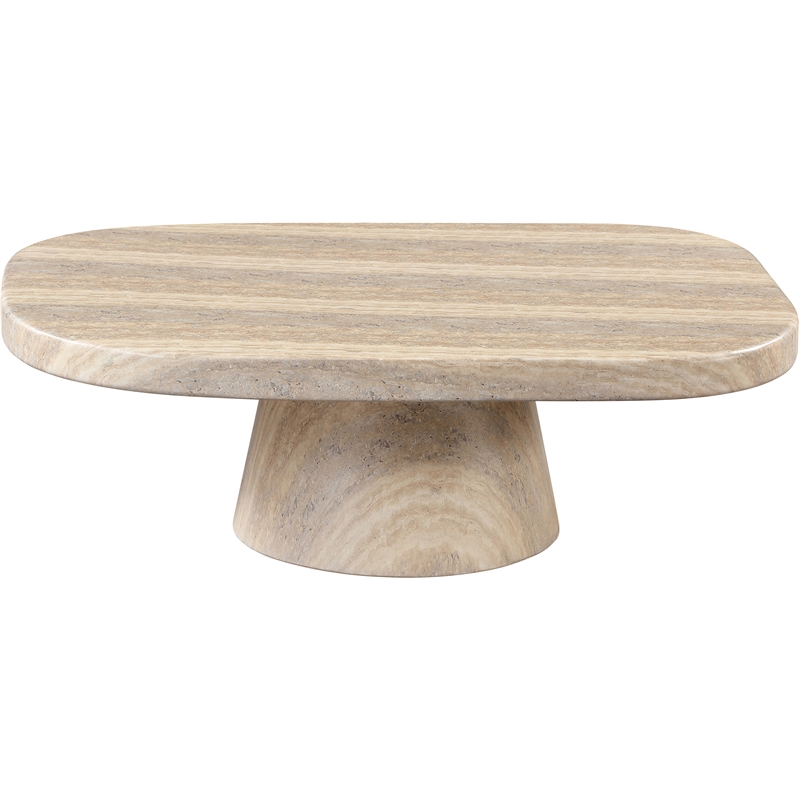 Meridian Furniture Prato Travertine Concrete Indoor/Outdoor Coffee Table