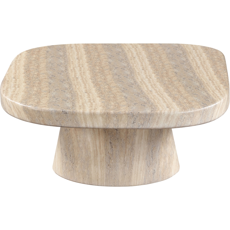 Meridian Furniture Prato Travertine Concrete Indoor/Outdoor Coffee Table