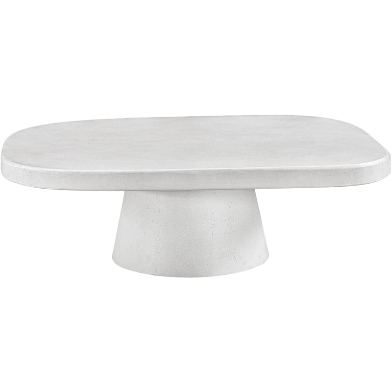 Meridian Furniture Prato White Concrete Indoor/Outdoor Coffee Table
