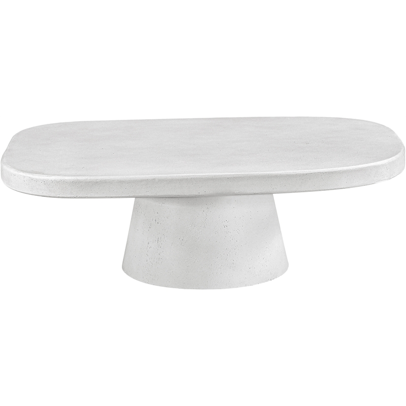 Meridian Furniture Prato White Concrete Indoor/Outdoor Coffee Table