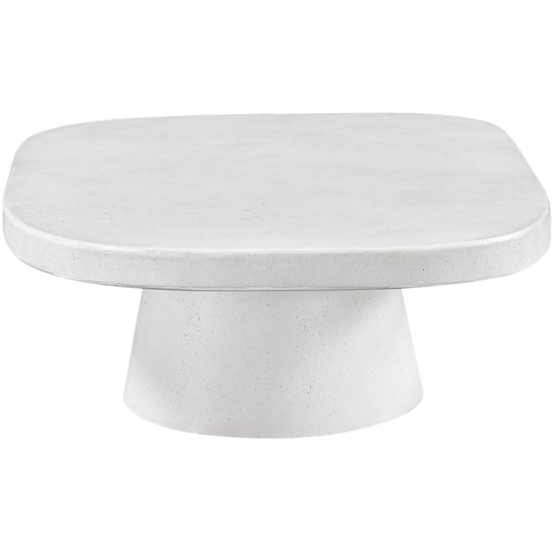 Meridian Furniture Prato White Concrete Indoor/Outdoor Coffee Table