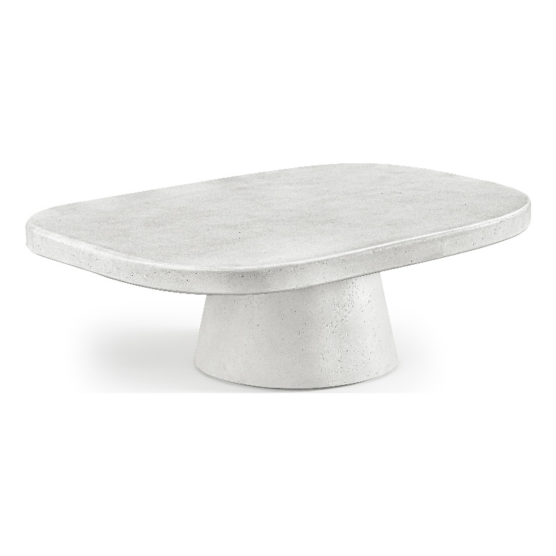 Meridian Furniture Prato White Concrete Indoor/Outdoor Coffee Table