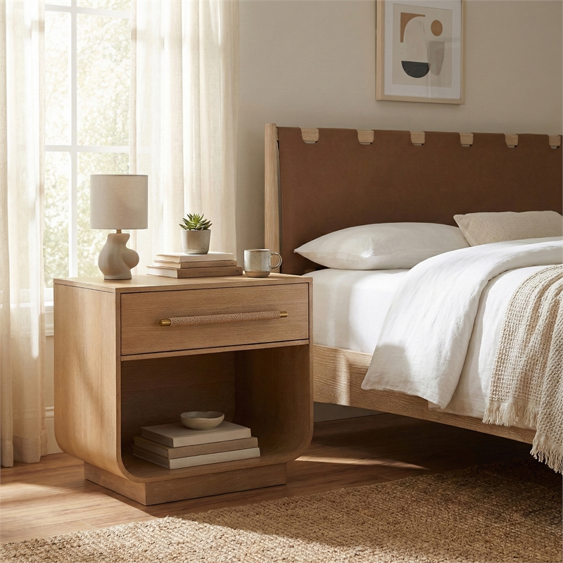 Meridian Furniture Sorell Natural Solid Wood Night Stand