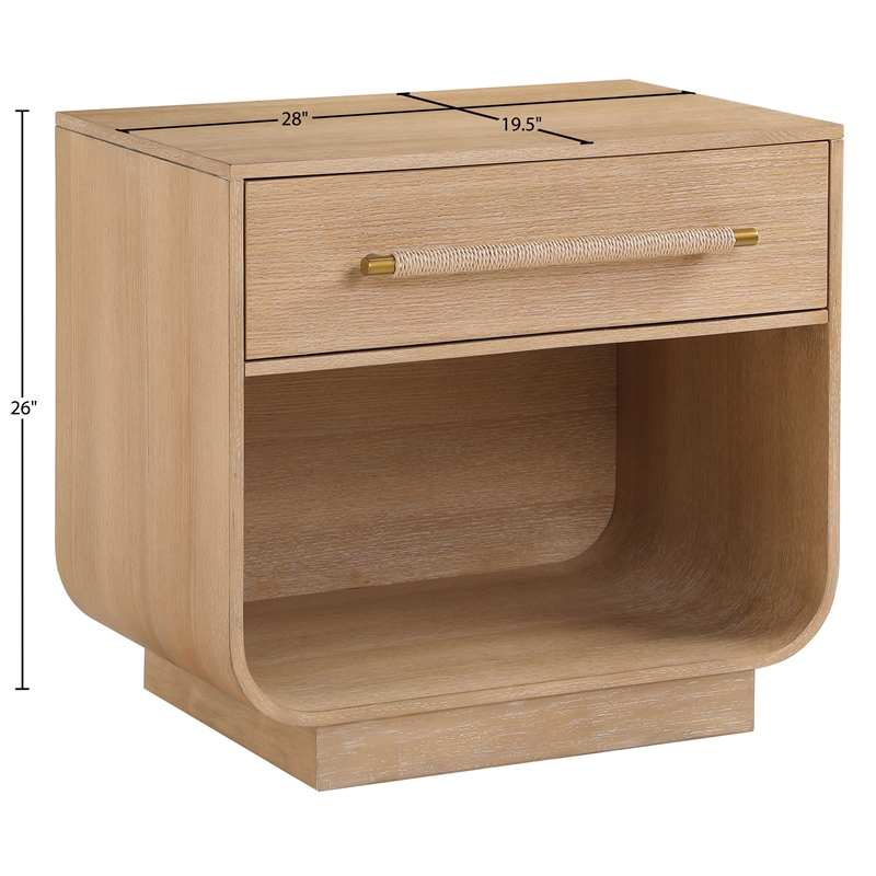 Meridian Furniture Sorell Natural Solid Wood Night Stand