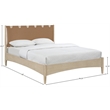 Meridian Furniture Santos Brown Vegan Leather Headboard And Wood Queen Bed