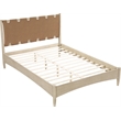 Meridian Furniture Santos Brown Vegan Leather Headboard And Wood Queen Bed