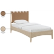 Meridian Furniture Santos Brown Vegan Leather Headboard And Wood Twin Bed