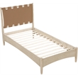 Meridian Furniture Santos Brown Vegan Leather Headboard And Wood Twin Bed