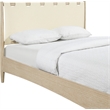 Meridian Furniture Santos Cream Vegan Leather Headboard And Wood King Bed