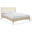 Meridian Furniture Santos Cream Vegan Leather Headboard And Wood Queen Bed