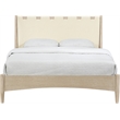 Meridian Furniture Santos Cream Vegan Leather Headboard And Wood Queen Bed